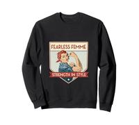 Fearless Femme Strength in Style Retro Rosie Art Sweatshirt