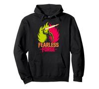Fearless Forge Knight Flaming Sword Design Pullover Hoodie