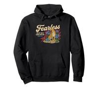 Fearless God Is Always With Me Big Cat Floral Design Pullover Hoodie