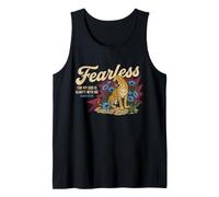 Fearless God is Always with Me Big Cat Floral Design Tank Top