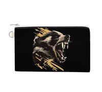 Fearless Honey-Badger Canvas Coin Pouch Wallet Slim Purse Card Holder