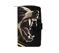 Fearless Honey-Badger Long Purses for Women Leather Card Holder Mens Wallet Coin Purse