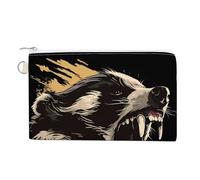 Fearless Honey-Badger Portable Canvas Coin Purse Fashion Pencil Case Travel Makeup Bag
