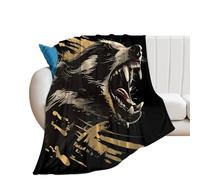 Fearless Honey-Badger Soft Fleece Throw Blanket for Bed Sofa Cozy Decorative Blankets Winter 40"*50" （100 * 130cm）