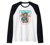 Fearless Japanese Dragon Tokyo Streetwear Kanji Urban Art Raglan Baseball Tee