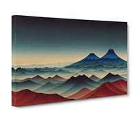 Fearless Japanese Mountains Canvas Wall Art Print Ready to Hang, Framed Picture for Living Room Bedroom Home Office Décor, 30x20 Inch (76x50 cm)