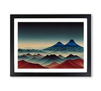 Fearless Japanese Mountains Framed Print | A2 Black Framed Wall Art | Ready to Hang | Asian Landscape Picture | Living Room Bedroom Lounge Office