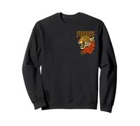 Fearless Leopard With Red Wildflowers Vintage Graphic Sweatshirt