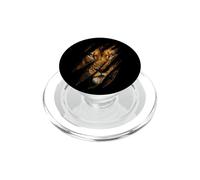Fearless Lion Face Slash Reveal Eyes Claw Mark Wildlife Art PopSockets PopGrip for MagSafe