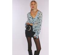 Fearless Long Sleeve Printed Top at Free People in Baby Blue Combo, Size: Medium - female