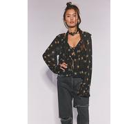 Fearless Long Sleeve Printed Top at Free People in Black Combo, Size: Large - female