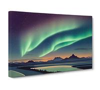 Fearless Northern Lights Canvas Wall Art Print Ready to Hang, Framed Picture for Living Room Bedroom Home Office Décor, 30x20 Inch (76x50 cm)