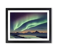 Fearless Northern Lights Framed Print | A3 Black Framed Wall Art | Ready to Hang | Modern Landscape Picture | Living Room Bedroom Lounge Office