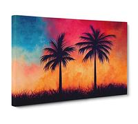 Fearless Palm Trees Canvas Print | Gallery Wrapped 30mm Frame Wall Art | 30x20 inches | Ready to Hang | Contemporary Floral Picture | Living Room Bedroom Lounge Office