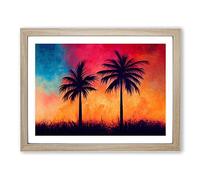 Fearless Palm Trees Framed Print | A3 Oak Framed Wall Art | Ready to Hang | Modern Floral Picture | Living Room Bedroom Lounge Office