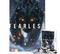 Fearless Panther Jigsaw for Teenagers 1000 Pieces Improve Mental Performance Effectively Gentle Relaxing Leisure Game (50X75cm)