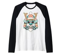 Fearless Samurai Leopard Helmet Warrior Raglan Baseball Tee