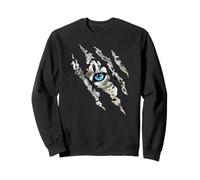 Fearless Snow Leopard Cat Blue Eye Claw Slash Silhouette Sweatshirt
