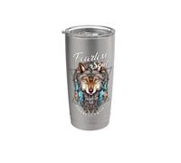 Fearless Soul Light Up the Darkest Past Wolf Dreamcatcher Stainless Steel Insulated Tumbler