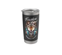 Fearless Soul Light Up the Darkest Past Wolf Dreamcatcher Stainless Steel Insulated Tumbler