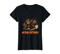 Fearless Speed Runner Wolf Action Graphic Design T-Shirt