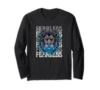 Fearless Spiritual Lion Head Motivational Graphic for Anyone Long Sleeve T-Shirt