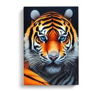 Fearless Tiger Canvas Print | Gallery Wrapped 30mm Frame Wall Art | 30x20 inches | Ready to Hang | Modern Animals Picture | Living Room Bedroom Lounge Office
