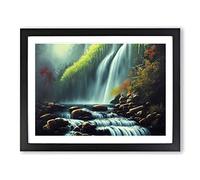 Fearless Waterfall Framed Print | A2 Black Framed Wall Art | Ready to Hang | Modern Landscape Picture | Living Room Bedroom Lounge Office