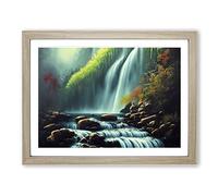 Fearless Waterfall Framed Print | A2 Oak Framed Wall Art | Ready to Hang | Modern Landscape Picture | Living Room Bedroom Lounge Office