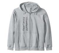 Fearlessly Authentic. Self Growth Mindset. Zip Hoodie