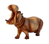 FEARSOME HIPPOPOTOMOUS IN WOOD EFFECT RESIN |Ornaments for The Home | Home Accessories | Hippo Lover Gift Birthday Friendship Gifts | Wildlife Animal Lover Gift| Hippo Statue