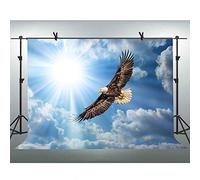 FEASRT Sunlight White Clouds Backdrops for Photography 10x7ft Flying Eagle Background Photo Video Studio Props LYAY591