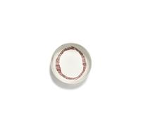 Feast Deep Plate White/ Red Stripes
