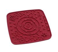 Feast Mat -, Slow Feeder, - Encourages Foraging & Food Exploration - Picky Eaters & Slow Feeding - Versatile - Easy to Clean, Mint Sqk339 (Red, 18x18cm)