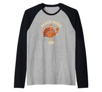 Feast Mode on Thanksgiving Gobble Turkey Men Women Raglan Baseball Tee