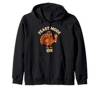 Feast Mode on Thanksgiving Gobble Turkey Men Women Zip Hoodie