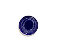 Feast Plate L White/ Dark Blue Dots