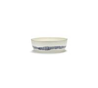 Feast Salad Bowl White/ Blue Stripes