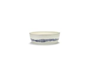 Feast Salad Bowl White/ Blue Stripes