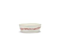 Feast Salad Bowl White/ Red Stripes
