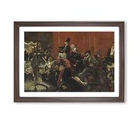 Feast Scene by Giovanni Boldini Framed Print | A2 Walnut Framed Wall Art | Ready to Hang | Modern Nature Picture | Living Room Bedroom Lounge Office