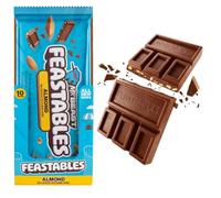 Feastables Mr Beast Chocolate Bars with Almond Flavour, Pack of 10 (60g Each) - Premium Quality Treat, Perfect for Chocolate Lovers, Gifting, or Everyday Indulgence