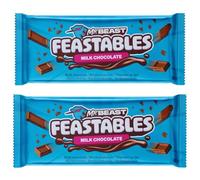 Feastables MrBeast Milk Chocolate, 2×60g Bars | Creamy Healthy Snack, Individually Wrapped | Fun Treats for Kids, Desserts, Small Gifts, Lunchboxes & Party Favors | Milk Chocolate