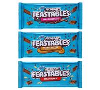 Feastables Mrbeast Milk Chocolate 60g, Milk Chunks 60g & Peanut Butter 60g Creamy Healthy Snack Individually Wrapped Bars for Dessert, Snacks Treats for Kids Small Gifts