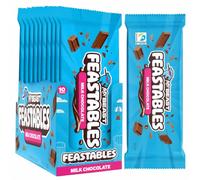 Feastables MrBeast Milk Chocolate Bar, 60g Each, Pack of 10 - Creamy and Smooth Texture, Made with Simple Ingredients, Great for Everyday Treats or Gifting