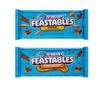Feastables Mrbeast Milk Chocolate, Creamy Healthy Snack Individually Wrapped Bars for Dessert, Snacks Treats for Kids Small Gifts Presents (2× 60g, Almond & Peanut Butter)