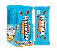 Feastables MrBeast Peanut Butter Chocolate Bar, 60g Each, Pack of 10 - Smooth Chocolate with Creamy Peanut Butter Filling, Perfect for Gifting or Celebrations