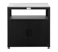 Feasto Garden Potting Bench for Patio with Storage Cabinet, Black