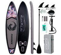 FEATH-R-LITE 11' Inflatable Stand Up Paddle Board, Ultra-Light Paddleboards for Adults Included with SUP, Adj Paddle, Pump, Backpack, Leash, Waterproof Bag
