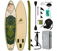 FEATH-R-LITE 11' Inflatable Ultra-Light Stand Up Paddle Board for All Skill Levels Included with SUP, Adj Paddle, Pump, Backpack, Leash (11' chang'e - beige)